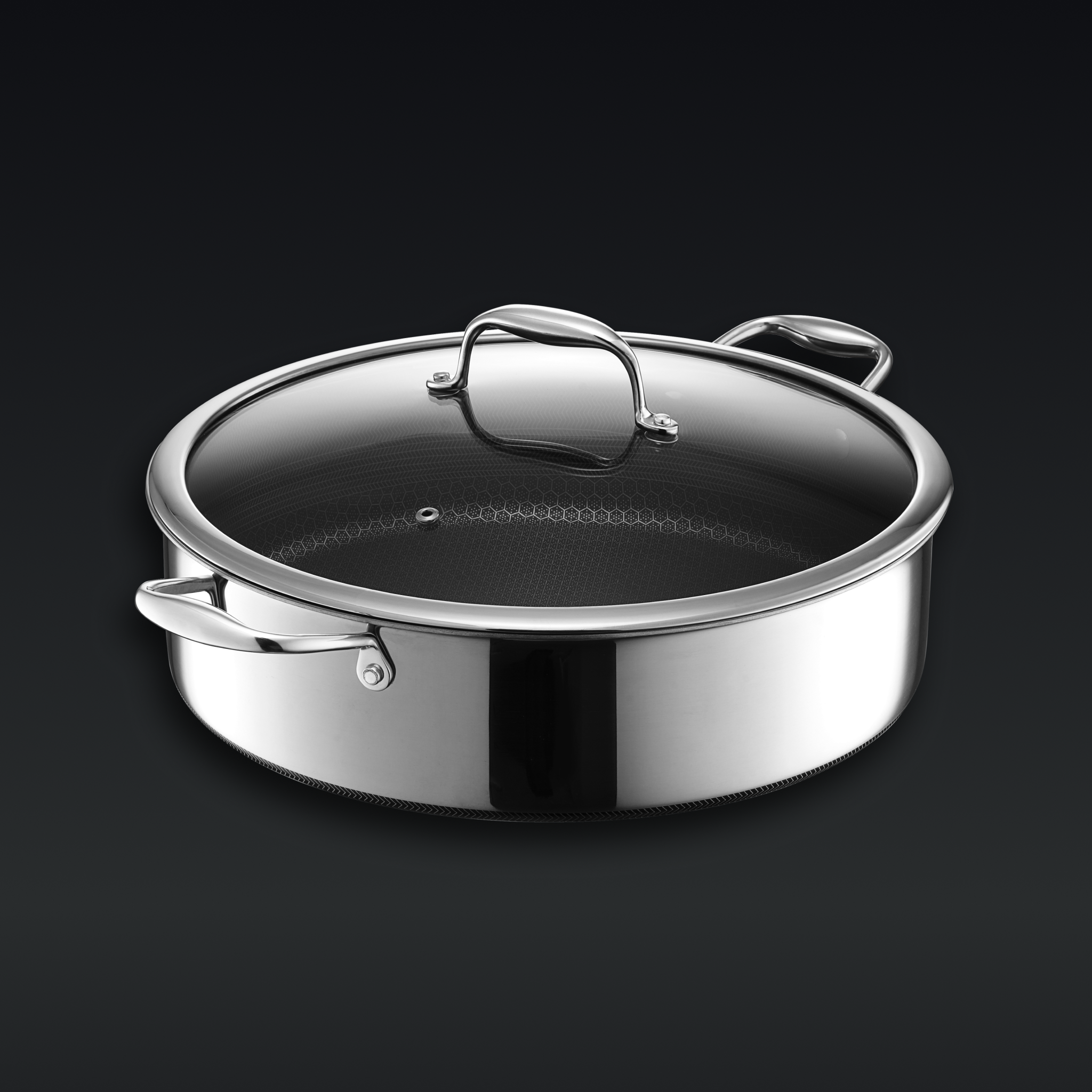 Hybrid Deep Sauté Pan/Chicken Fryer with Lid, 7-Qt